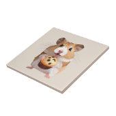 Niedlicher kleiner Hamster mit Muffin Fliese (Seite)