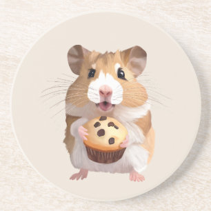 Niedlicher kleiner Hamster mit Muffin Getränkeuntersetzer