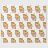 Niedlicher kleiner Hamster mit Weihnachtsgeschenk Geschenkpapier (Flach)