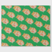 Niedlicher kleiner Hamster mit Weihnachtsgeschenk Geschenkpapier (Flach)