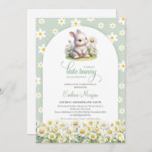 Niedlicher kleiner Hase mit daissischer Frühlingsg Einladung (Vorne/Hinten)