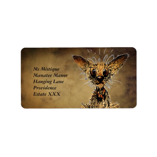 Niedlicher kleiner Hund Adressaufkleber (Vorne)