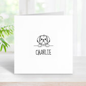 Niedlicher kleiner Hund Shih Tzu Individuelle Name Gummistempel