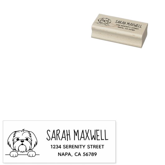 Niedlicher kleiner Hund Shih Tzu Rücksendeadresse Gummistempel (Stempel)