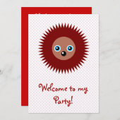 Niedlicher kleiner Igel Einladung (Vorne/Hinten)