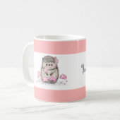 Niedlicher kleiner Igel Rosa Weiß Kaffeetasse (Vorderseite Links)