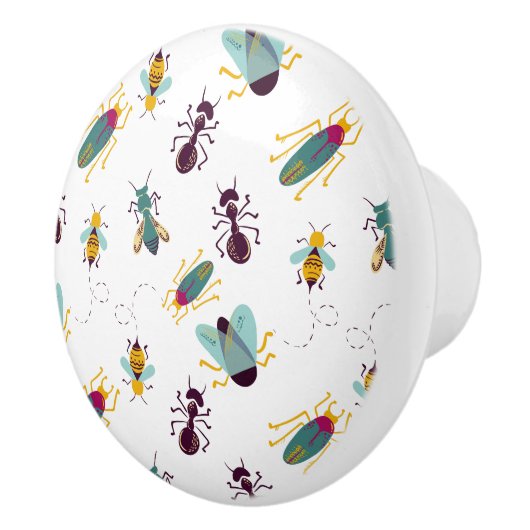 niedlicher kleiner Insektenknochen Keramikknauf (Rechts)