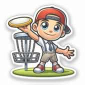 Niedlicher kleiner Junge Golfplatz Aufkleber (Vorderseite)