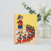 niedlicher kleiner Junge mit Spielzeugsoldaten Postkarte (Stehend Vorderseite)