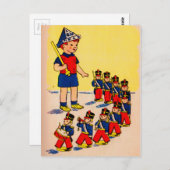 niedlicher kleiner Junge mit Spielzeugsoldaten Postkarte (Vorne/Hinten)