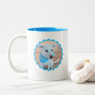 Niedlicher kleiner Junge Welpe Hund Foto 5. Geburt Zweifarbige Tasse