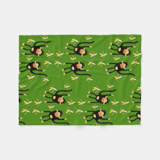 Niedlicher kleiner Kid-Affe Fleecedecke (Vorderseite (Horizontal))