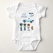 Niedlicher kleiner Kid-Cartoon-Polizist mit Vornam Baby Strampler (Vorderseite)