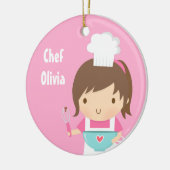 Niedlicher kleiner Kochs-Bäcker-Mädchen-Raum-Dekor Keramikornament (Links)