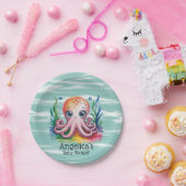 Niedlicher kleiner Kraken unter dem Meer Pappteller (Party)