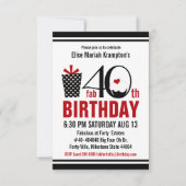 Niedlicher kleiner Kuchen Schwarzer und Rot-40. Einladung (Vorderseite)