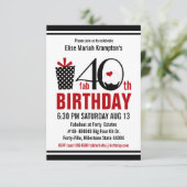 Niedlicher kleiner Kuchen Schwarzer und Rot-40. Einladung (Stehend Vorderseite)