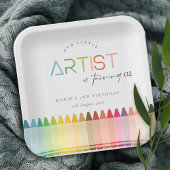 Niedlicher kleiner Künstler Crayon Regenbogen jede Pappteller