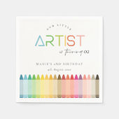 Niedlicher kleiner Künstler Crayon Regenbogen jede Serviette (Vorderseite)