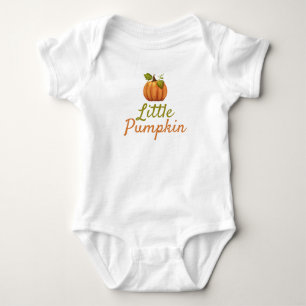 Niedlicher kleiner Kürbiskursiver Herbstfall Baby Strampler