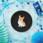 Niedlicher kleiner lächelnder Corgi-Welpe Pappteller (Party)