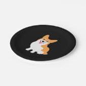 Niedlicher kleiner lächelnder Corgi-Welpe Pappteller (Schrägansicht)