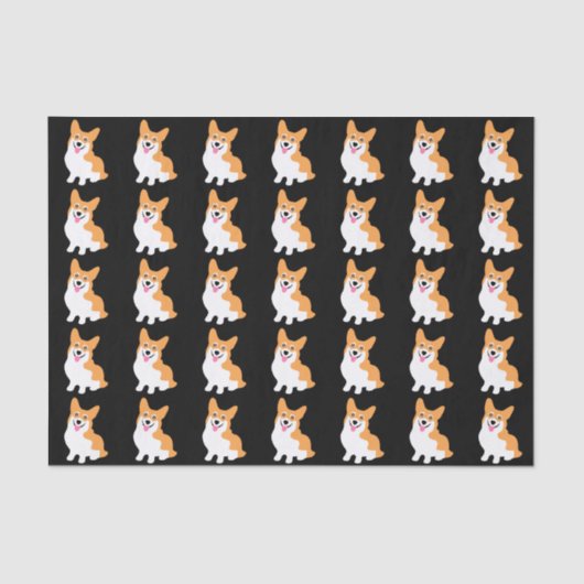 Niedlicher kleiner lächelnder Corgi-Welpe Seidenpapier (Vorderseite)
