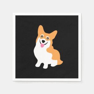 Niedlicher kleiner lächelnder Corgi-Welpe Serviette