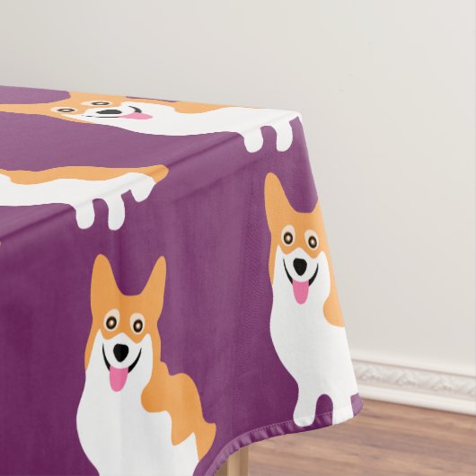 Niedlicher kleiner lächelnder Corgi-Welpe Tischdecke (Beispiel)
