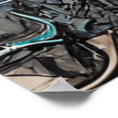 Niedlicher kleiner Laden in einem Dorf mit rosa Bl Poster (Ecke)