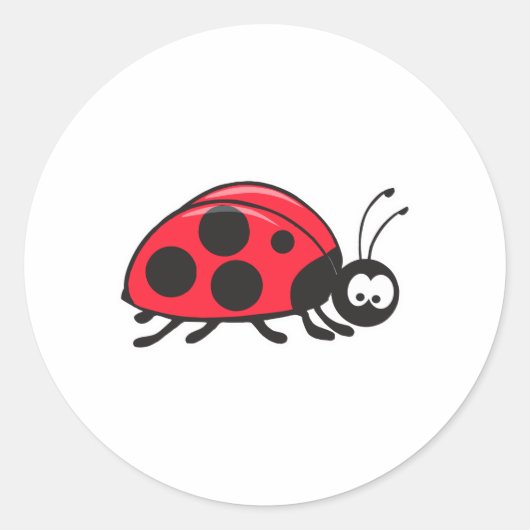 niedlicher kleiner Ladybug Runder Aufkleber (Vorderseite)