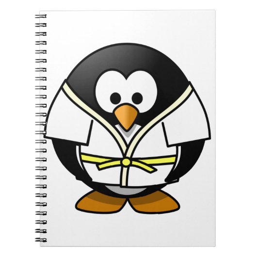Niedlicher kleiner lebhafter Judo Penguin Notizblock (Vorderseite)