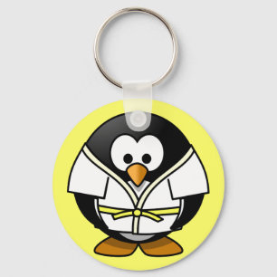 Niedlicher kleiner lebhafter Judo Penguin Schlüsselanhänger
