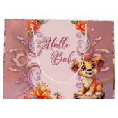 Niedlicher kleiner Löwe Große Geschenktüte (Rückseite)