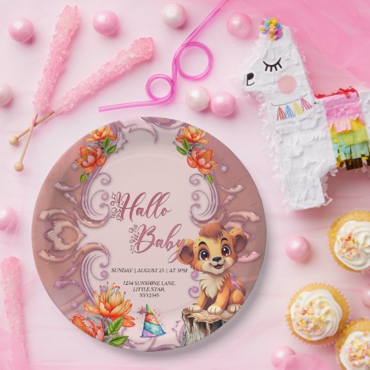 Niedlicher kleiner Löwe Pappteller (Party)