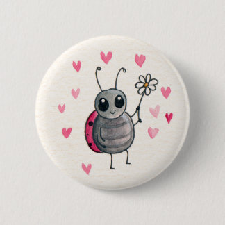 Niedlicher kleiner Marienkäfer oder Marienkäfer Button