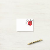 Niedlicher kleiner Marienkäfer-personalisierte Post-it Klebezettel (Auf Schreibtisch)