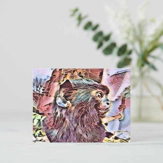 NIEDLICHER KLEINER MONKEY POSTKARTE (Stehend Vorderseite)