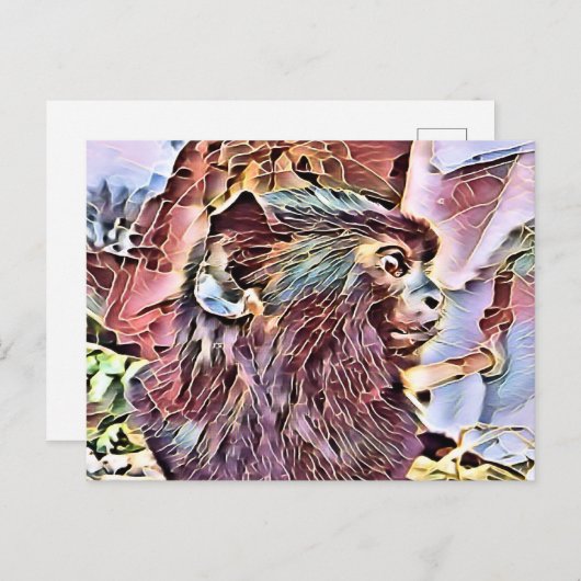 NIEDLICHER KLEINER MONKEY POSTKARTE (Vorne/Hinten)