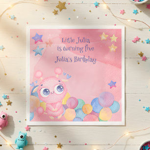 Niedlicher Kleiner Monster-Kindergeburtstag Serviette