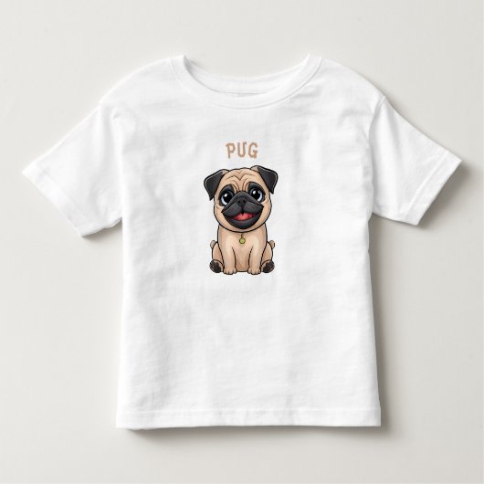 Niedlicher kleiner Mops Kleinkind T - Shirt (Vorderseite)