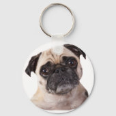 niedlicher kleiner Mops Schlüsselanhänger (Vorderseite)