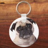 niedlicher kleiner Mops Schlüsselanhänger (Vorderseite)