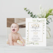 Niedlicher Kleiner Mr. ONEderful Foto Boy Erster G Einladung (Stehend Vorderseite)