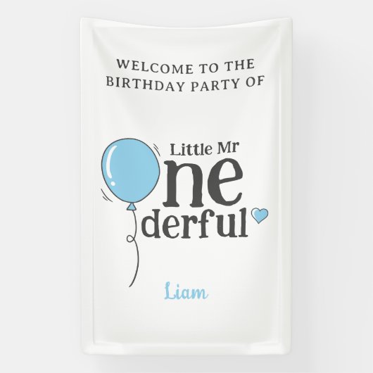 Niedlicher Kleiner Mr. Onederful Party Willkommen Banner (Vertikal)