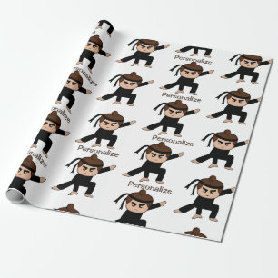 Niedlicher Kleiner Ninja Typ Cartoon Personalisier Geschenkpapier