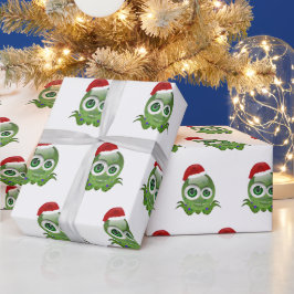 Niedlicher kleiner Oktopus mit seinem Weihnachtshu Geschenkpapier