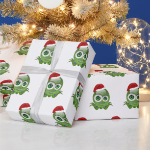 Niedlicher kleiner Oktopus mit seinem Weihnachtshu Geschenkpapier