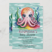 Niedlicher kleiner Oktopus unter der Meerschweindu Einladung (Vorne/Hinten)