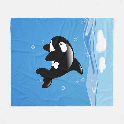 Niedlicher kleiner Orca-Wal im Ozean Fleecedecke (Vorderseite (Horizontal))
